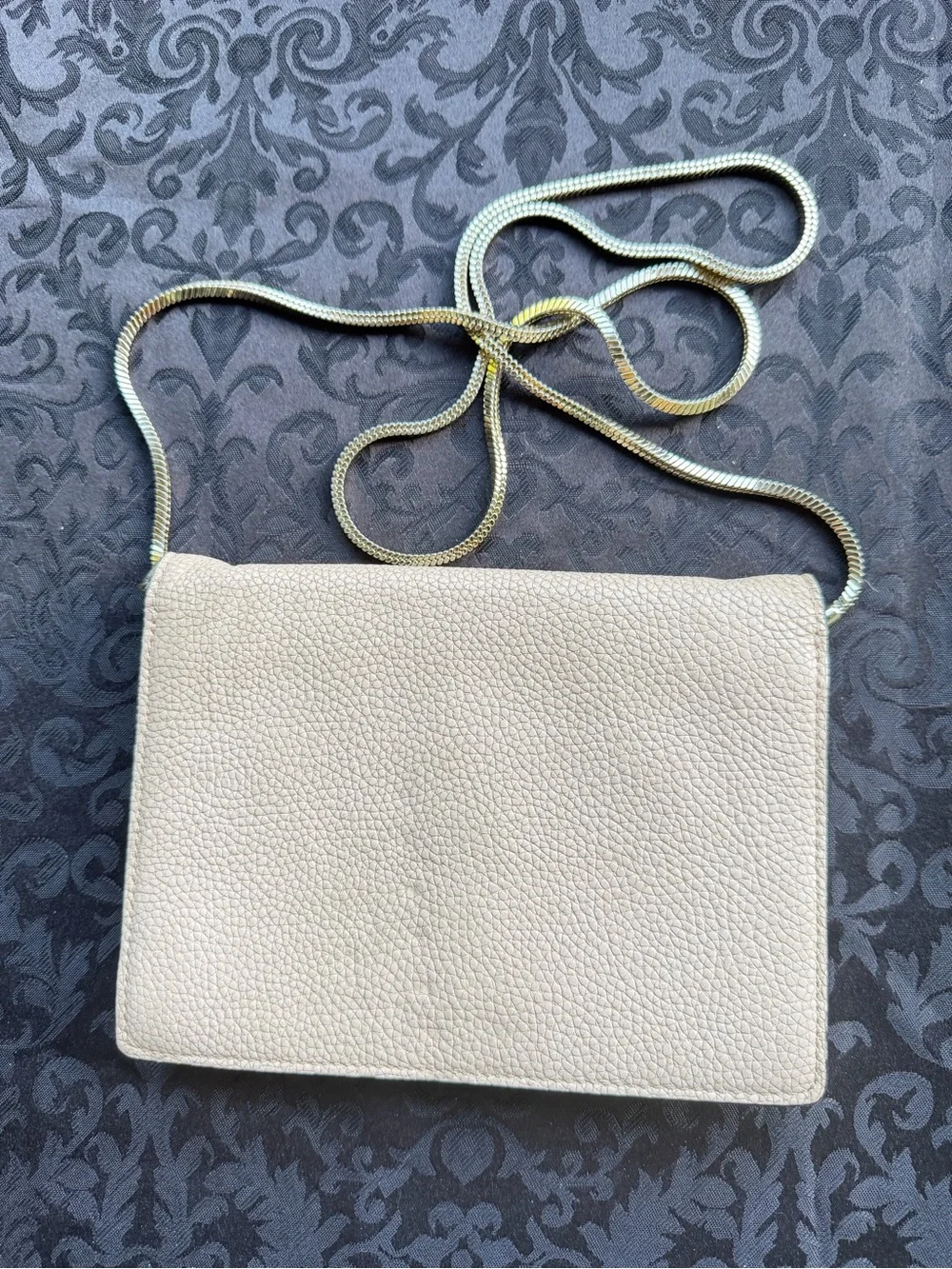 Kate Spade NY Pebbled Leather Crossbody Purse Blush Nude Gold Chain Bag
